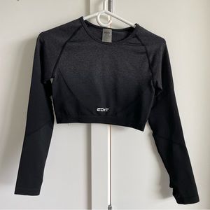 ECHT crop gym top black ombré